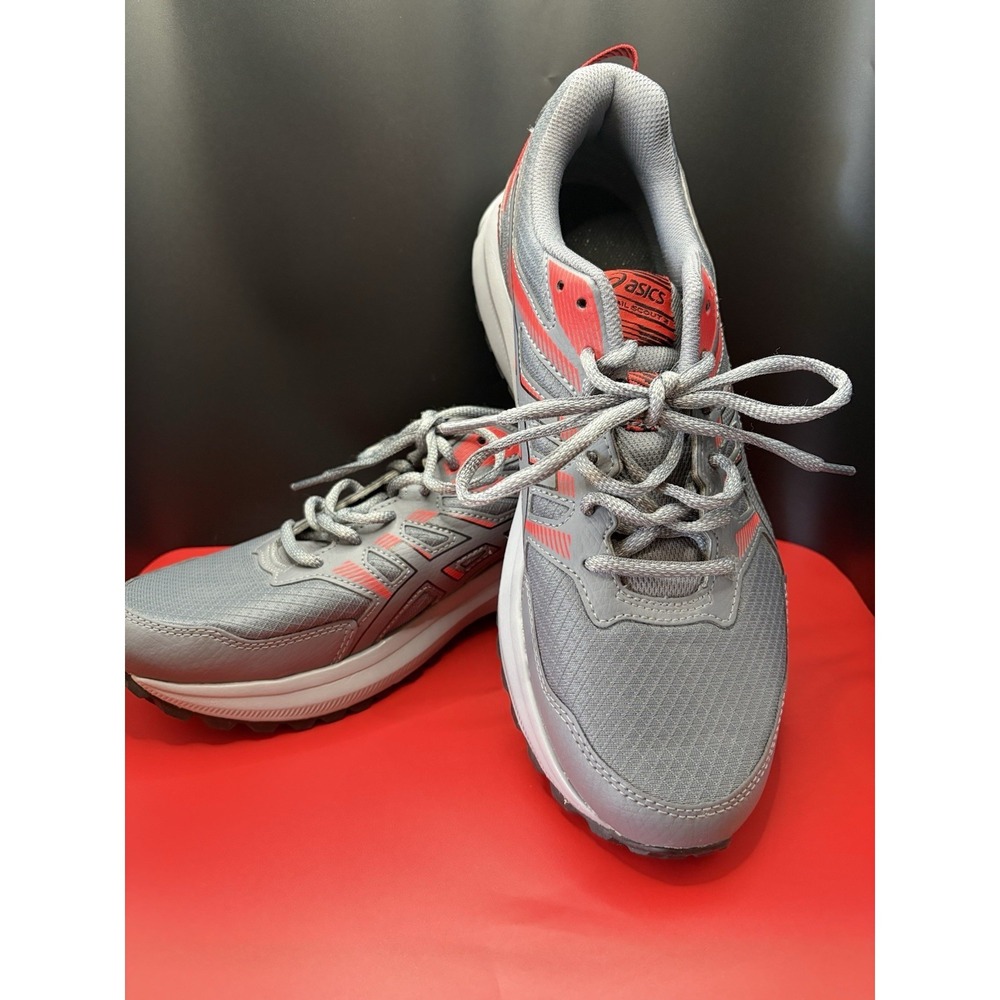 Asics Trail Scout 2 Men's Grey/Red Running Shoes Size‎ 10 - New No Box